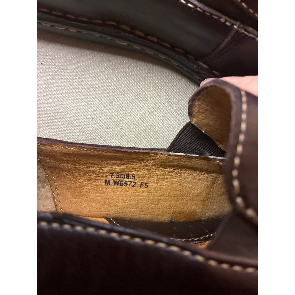 Born Womens Brown Leather Slip On Loafers Square Toe Comfort Shoes W6572 F5 7.5 - Picture 3 of 7